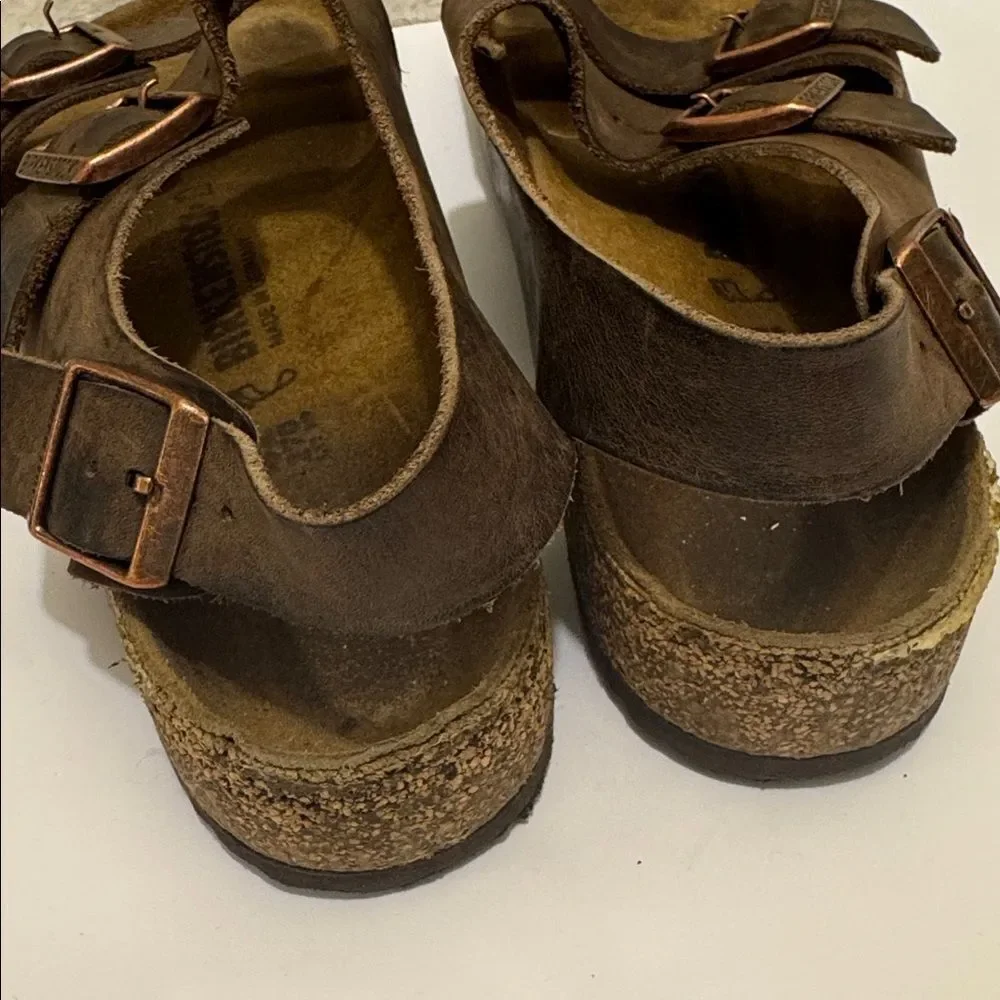 Birkenstock Dark Brown MILANO unisex SANDAL,HABANA,42 (US MENS 9 US WOMENS 11)